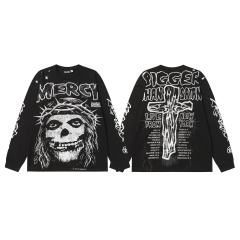 Thorn Flower Ring Saint Print Long Sleeve T-Shirt 2 colors 28704407