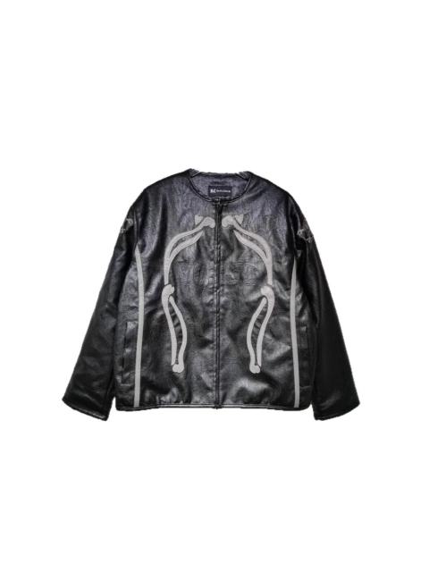 Demon Skull Embroidery Motorcycle Leather Jacket 28630928