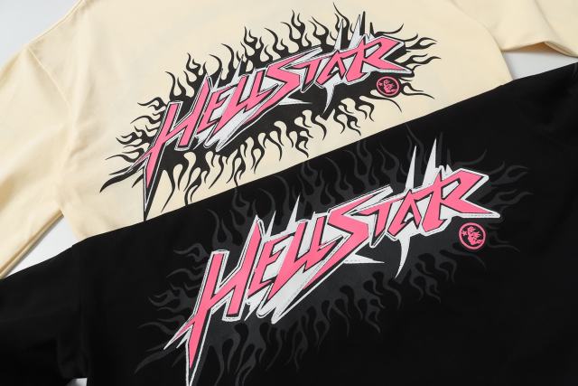 Pink Logo Black Flame Print Long Sleeve T-Shirt 2 colors 28704411