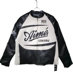 ALD LEON DORE Black and White Leather Jacket