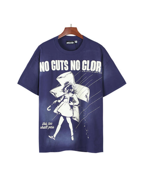 Rain-Soaked Little Girl Print Washed Version Tee 28704430