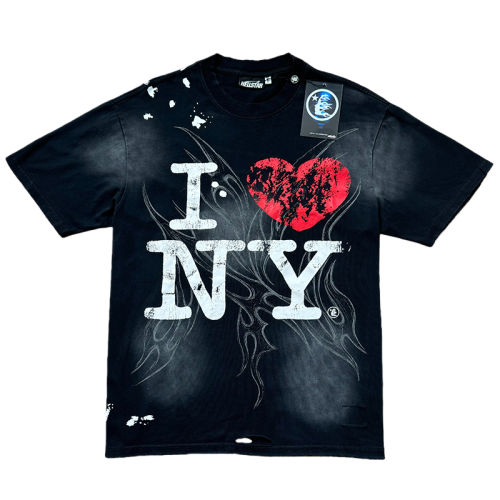 Cracked Letter Print Washed Version Distressed Tee 28515200