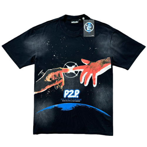 Earth Logo Ink-Splash Print Washed Version Tee 28515051