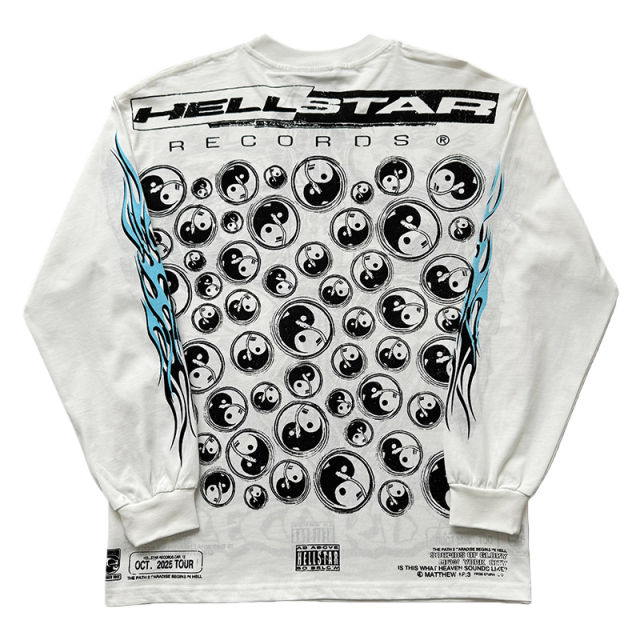 Tai Chi Symbol Print Reversible Long Sleeve T-Shirt 28596847
