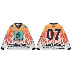 Logo URL Printed Mesh Long Sleeve T-Shirt 28531511