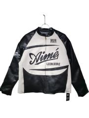 ALD LEON DORE Black and White Leather Jacket