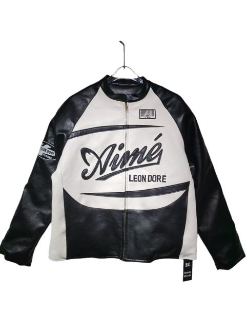 ALD LEON DORE Black and White Leather Jacket