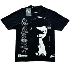 Character Print Washed Version Reversible Distressed Tee 28596852
