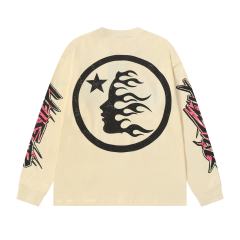 Pink Logo Black Flame Print Long Sleeve T-Shirt 2 colors 28704411