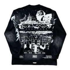 Parody Statue Print Washed Version Distressed LongSleeve T-Shirt 28620247