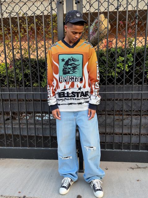 Logo URL Printed Mesh Long Sleeve T-Shirt 28531511