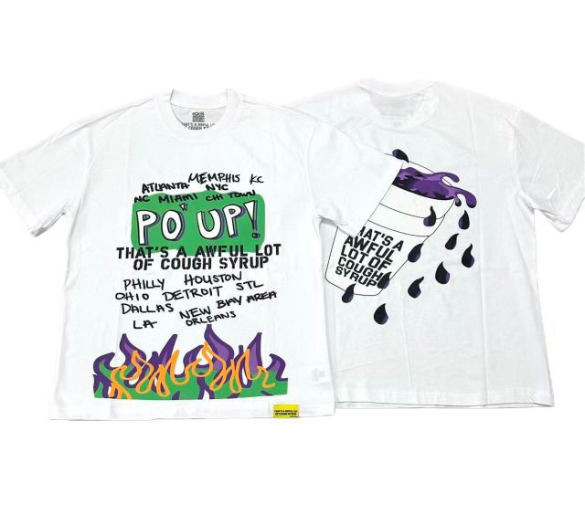 Spilled Syrup Bottle Flame Print Tee 2 colors 28703189