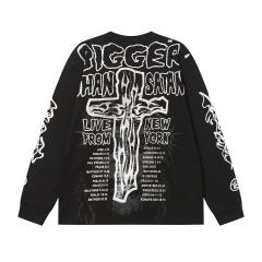 Thorn Flower Ring Saint Print Long Sleeve T-Shirt 2 colors 28704407