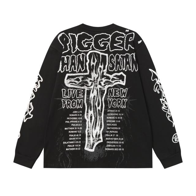 Thorn Flower Ring Saint Print Long Sleeve T-Shirt 2 colors 28704407