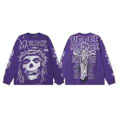 Thorn Flower Ring Saint Print Long Sleeve T-Shirt 2 colors 28704407