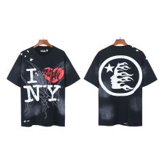 Cracked Letter Print Washed Version Distressed Tee 28515200