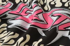 Pink Logo Black Flame Print Long Sleeve T-Shirt 2 colors 28704411