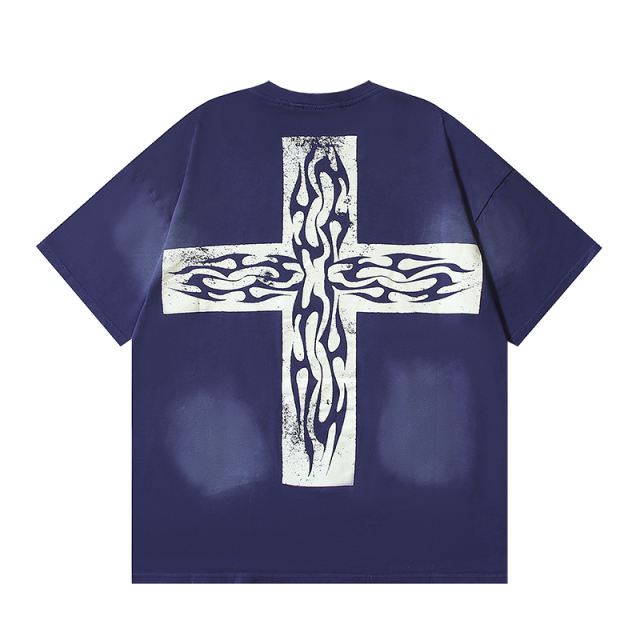 Rain-Soaked Little Girl Print Washed Version Tee 28704430