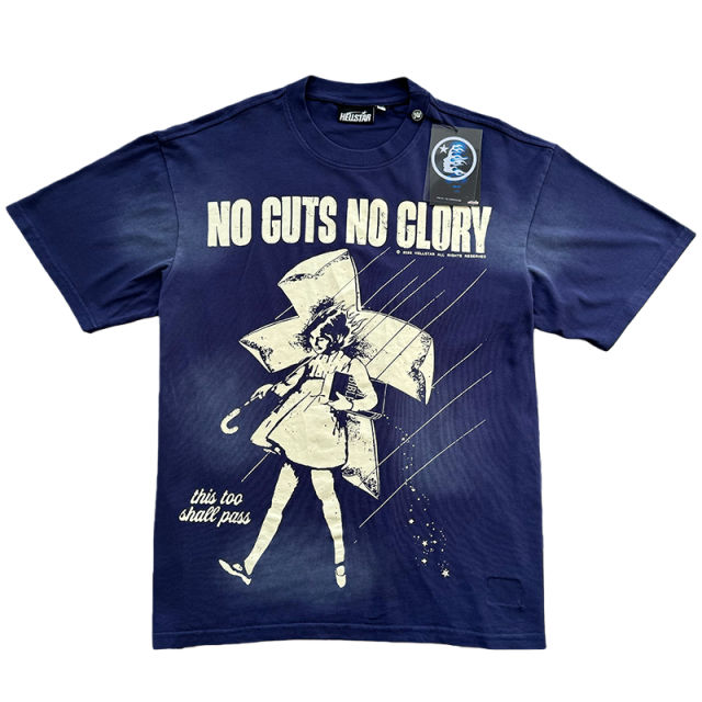 Rain-Soaked Little Girl Print Washed Version Tee 28704430