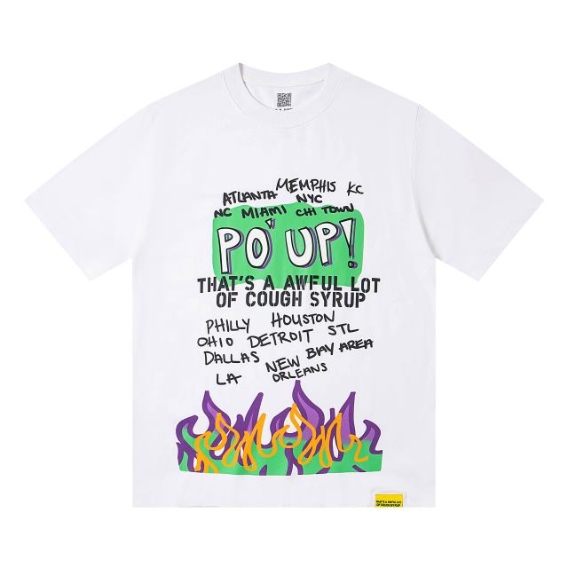 Spilled Syrup Bottle Flame Print Tee 2 colors 28703189