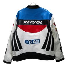 Badge Embroidery Vintage Motorcycle Riding Leather Jacket 28635781