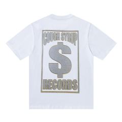 Rhinestone Letter Back Dollar Sign Print Tee 28702266