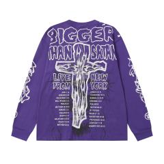 Thorn Flower Ring Saint Print Long Sleeve T-Shirt 2 colors 28704407