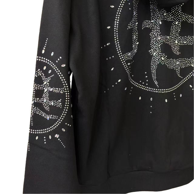 Eclipse logo rhinestone Hoodie & Pants Set 28641979