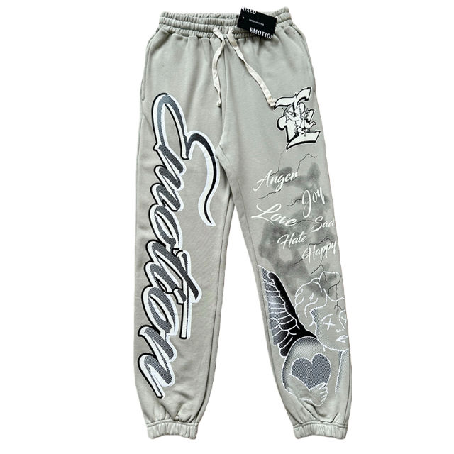 Street Graffiti Print Hoodie & Pants Set 3 colors 28594833