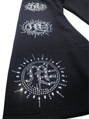 Eclipse logo rhinestone Hoodie & Pants Set 28641979