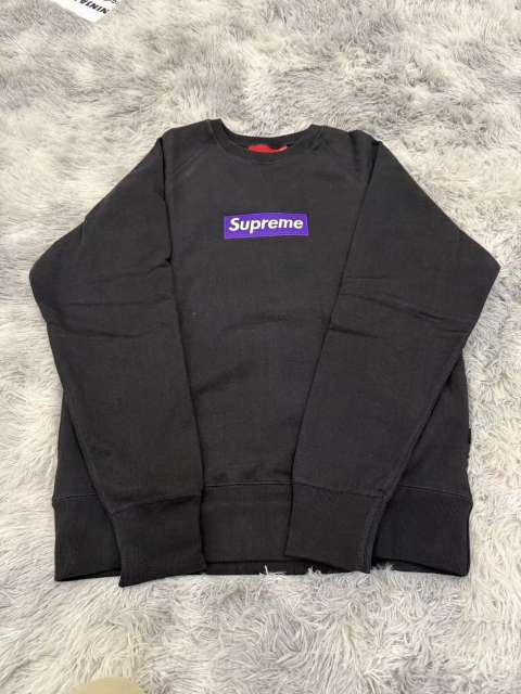 [Special Offer] Sup Purple Box Logo Crewneck Sweatshirt Medium