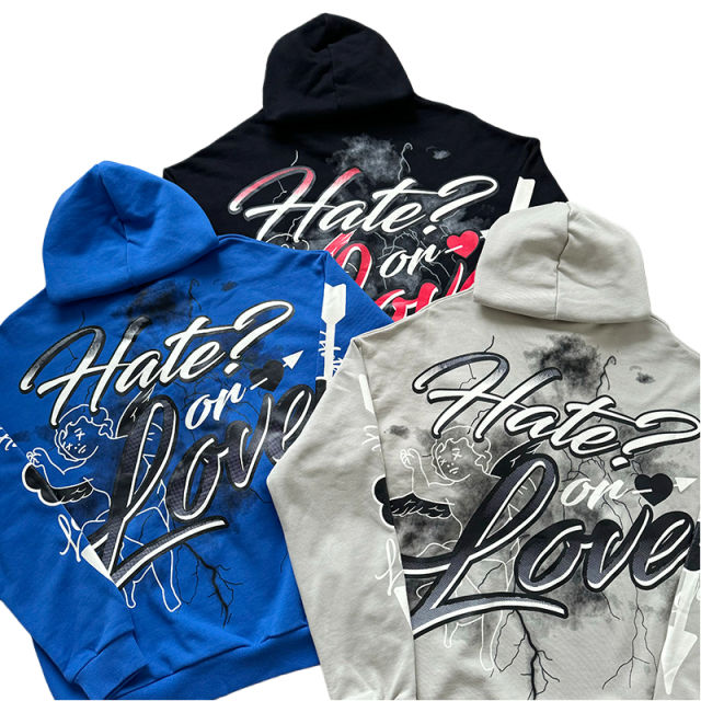 Street Graffiti Print Hoodie & Pants Set 3 colors 28594833