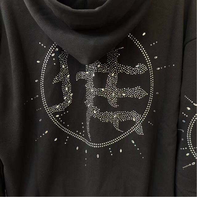 Eclipse logo rhinestone Hoodie & Pants Set 28641979