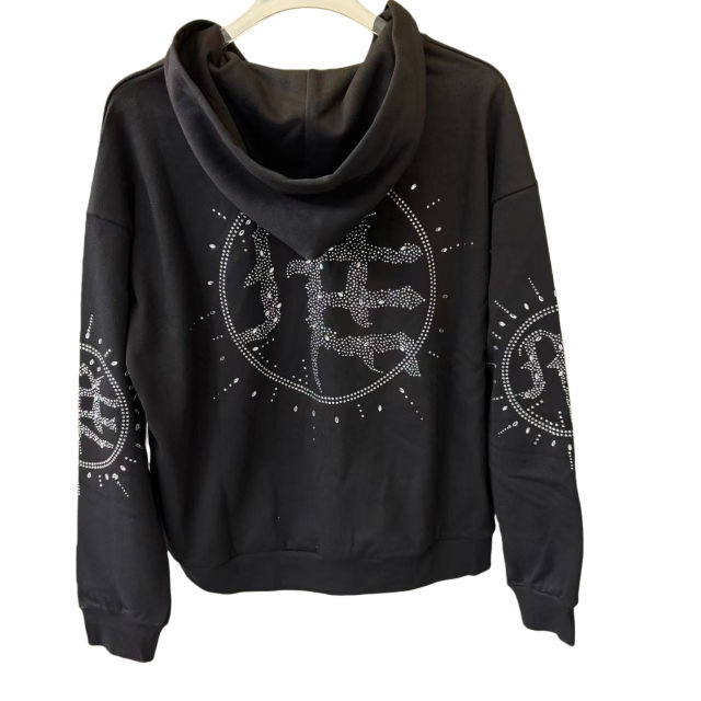 Eclipse logo rhinestone Hoodie & Pants Set 28641979