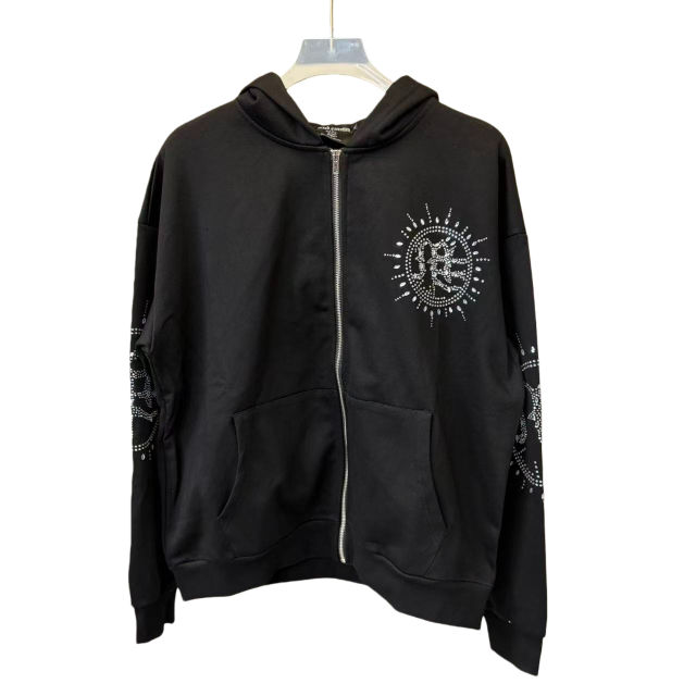 Eclipse logo rhinestone Hoodie & Pants Set 28641979