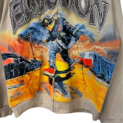 Rhinestone Skateboard Print Zipper Hoodie 28700560