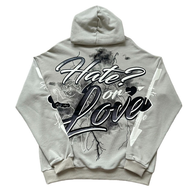 Street Graffiti Print Hoodie & Pants Set 3 colors 28594833