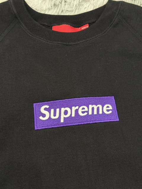 [Special Offer] Sup Purple Box Logo Crewneck Sweatshirt Medium