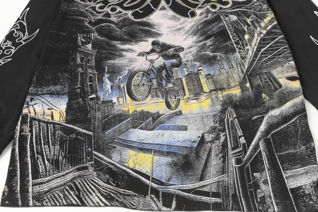 Skeleton City Cycling Print Long Sleeve T-Shirt 2 colors 28690405