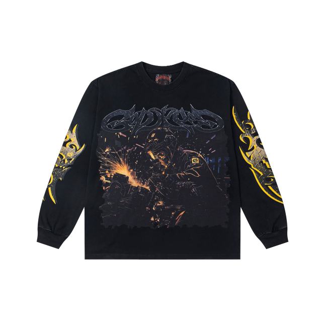 Metal Welding Skull Print LongSleeve T-Shirt 2 colors 28661453