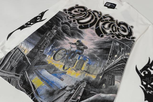 Skeleton City Cycling Print Long Sleeve T-Shirt 2 colors 28690405
