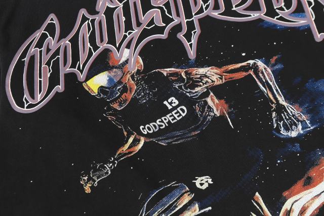 Skeleton Skate Print Washed Versiion Long Sleeve T-Shirt 2 colors 28691920