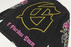 Statue of Liberty Graffiti Letter Print Washed Version Long Sleeve T-Shirt 3 colors 28702248