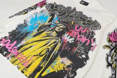 Statue of Liberty Graffiti Letter Print Washed Version Long Sleeve T-Shirt 3 colors 28702248