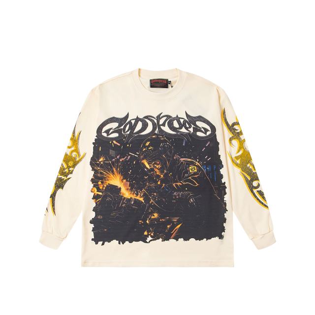 Metal Welding Skull Print LongSleeve T-Shirt 2 colors 28661453