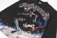 Skeleton Skate Print Washed Versiion Long Sleeve T-Shirt 2 colors 28691920