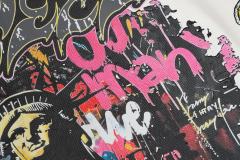 Statue of Liberty Graffiti Letter Print Washed Version Long Sleeve T-Shirt 3 colors 28702248