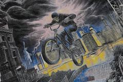 Skeleton City Cycling Print Long Sleeve T-Shirt 2 colors 28690405
