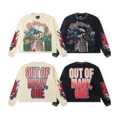 Skeleton with VR Glasses Printed Washed Version Long-Sleeve T-Shirt 2 colors 28512646