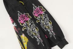 Statue of Liberty Graffiti Letter Print Washed Version Long Sleeve T-Shirt 3 colors 28702248